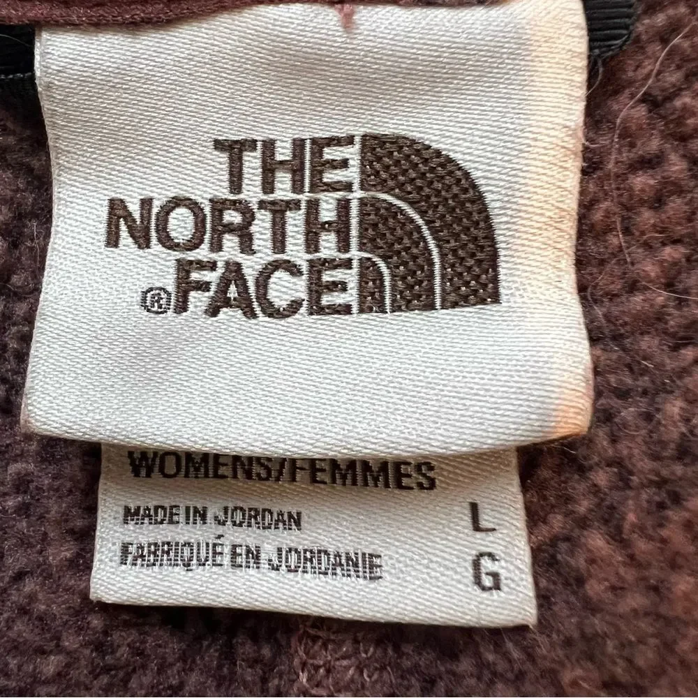 The North Face Crescent Oversized Wrap Hoodie Brown Heather Jacket Sweater SZ L - Picture 13 of 15